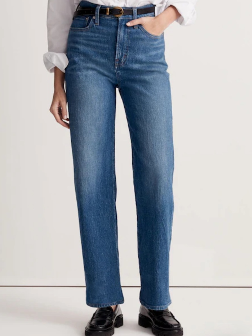 Madewell The Perfect Vintage Wide Leg Jean Sz 26 Style NH653 Cotton Relaxed Fit